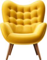 Modern yellow armchair png with AI generated.