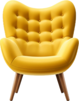 moderno amarillo Sillón png con ai generado.