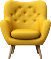 modern geel fauteuil PNG met ai gegenereerd.