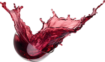 Red wine splash png with AI generated.