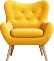 Modern yellow armchair png with AI generated.