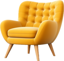 modern geel fauteuil PNG met ai gegenereerd.