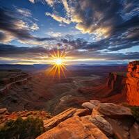 sunrise in Moab Utah , generated by AI photo