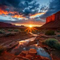 amanecer en Moab Utah , generado por ai foto