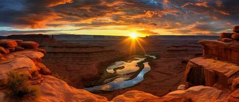 amanecer en Moab Utah , generado por ai foto