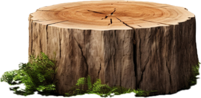 Tree stump podium png with AI generated.