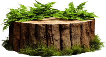 Tree stump podium png with AI generated.