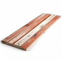 long planks of red sand white background , generated by AI photo