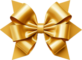 Gold star gift bow ribbon png with AI generated.