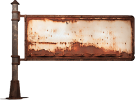 Rusty vintage empty metal sign png with AI generated.