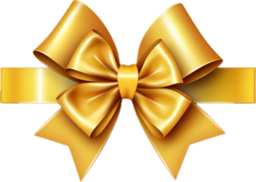 Gold star gift bow ribbon png with AI generated.