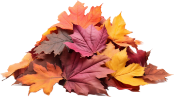 Pile of autumn leaves png with AI generated.