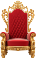 Red and gold throne chair png with AI generated.