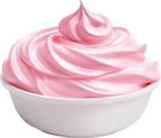 Pink whipped cream png with AI generated.