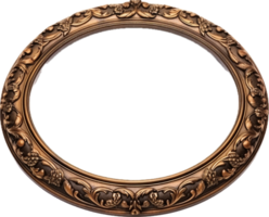 Round vintage picture frame png with AI generated.