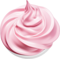 Pink whipped cream png with AI generated.