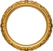 Round vintage picture frame png with AI generated.