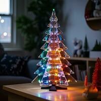 robotics arduino soldering kit modern christmas tree with lights , generated by AI photo