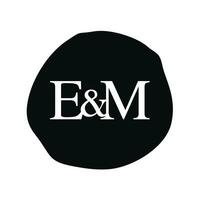 EM Initial logo letter brush monogram comapany vector