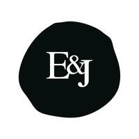 EJ Initial logo letter brush monogram comapany vector