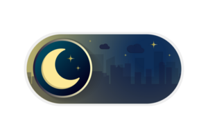 CItyscape nighttime OFF Toggle switch button icon on transparent background png