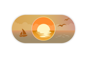 CItyscape sunset Toggle switch button icon on transparent background png