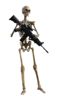 Human skeleton on transparent background, 3d render png