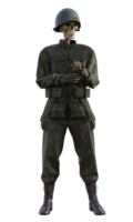 Ghost soldier on transparent background, 3d render png