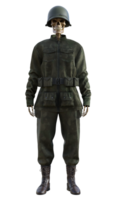 Ghost soldier on transparent background, 3d render png