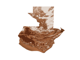 mapa da guatemala em estilo antigo, gráficos marrons em estilo vintage estilo retrô. alta ilustração 3d detalhada png