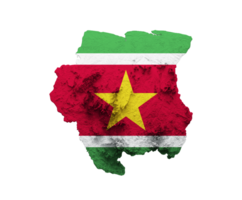 Suriname Map Flag Shaded relief Color Height map 3d illustration png