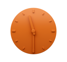 minimal Orange Uhr Hälfte Vergangenheit zehn Uhr abstrakt minimalistisch Mauer Uhr zehn dreißig 3d Illustration png