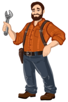 Man with wrench in hand png