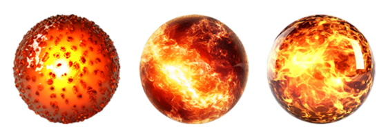 fireball element isolated on transparent background, generative ai png