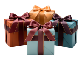 celebration gift box decoration isolated on transparent background, generative ai png