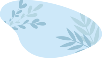 Blue Blob Floral Minimalist Style PNG Transparent Background