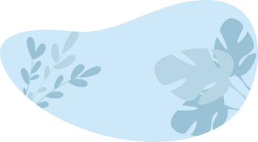 blauw klodder bloemen minimalistische stijl PNG transparant achtergrond