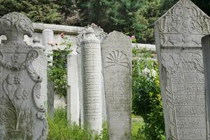 Turkey Istanbul 19 may 2023. The Ottoman historic old tombstones in cemetery, photo