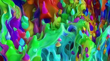 abstract kleurrijk animatie. neon kleuren vloeistof achtergrond. mooi helling textuur, in beweging abstract veelkleurig achtergrond, generatief ai video