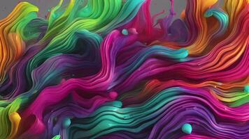 abstract kleurrijk animatie. neon kleuren vloeistof achtergrond. mooi helling textuur, in beweging abstract veelkleurig achtergrond, generatief ai video