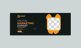 digital marketing agency social media cover banner design. corporate business creative social media cover banner post template vector