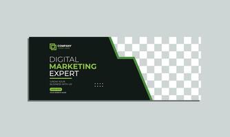 digital marketing agency social media cover banner design. corporate business creative social media cover banner post template vector