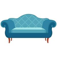 Comfortable sofa on white background. Cartoon style. Vector illustration.