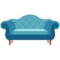 Comfortable sofa on white background. Cartoon style. Vector illustration.