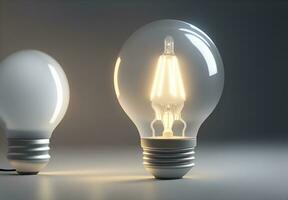 3D light bulb, AI generated. photo