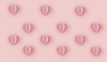 Paper heart on pink background. Valentines, mother or woman day concept. photo