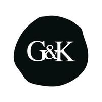 GK Initial logo letter brush monogram comapany vector