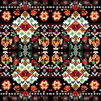 Geometric ethnic pattern, Cross Stitch, Pixel pattern, Design for clothing, fabric, background, wallpaper, wrapping, batik, Knitwear, Embroidery style, Aztec geometric art ornament print vector
