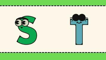 a B C dibujos animados letra animar alfabeto aprendizaje para niños a B C D para guardería clase preescolar aprendizaje videos