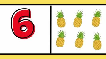 imparare numero conteggio e frutta per bambini rime prescolastico formazione scolastica apprendimento video. video